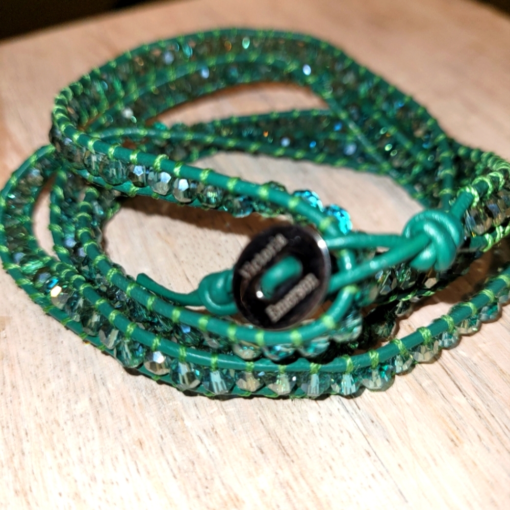 RARE-Vintage❤️✅️ Victoria Emerson-Natural Stone Wrap around bracelet & necklace